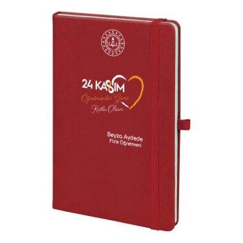 Tarihsiz Kırmızı Ajanda / Defter 13X21Cm