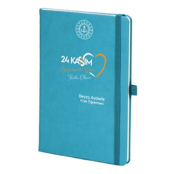 Tarihsiz Çizgili Turkuaz Ajanda/Defter 13X21Cm