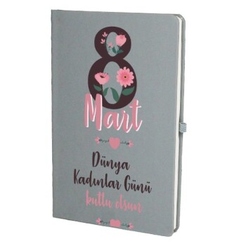 Tarihsiz Çizgili Gri Ajanda/Defter 13X21Cm