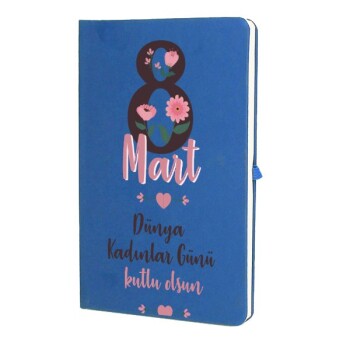 Tarihsiz Çizgili Mavi Ajanda/Defter 13X21Cm
