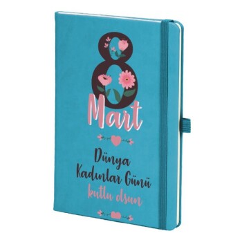 Tarihsiz Çizgili Turkuaz Ajanda/Defter 13X21Cm