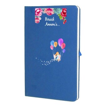 Tarihsiz Çizgili Mavi Ajanda/Defter 13X21Cm