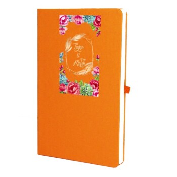 Tarihsiz Çizgili Turuncu Ajanda/Defter 13X21Cm