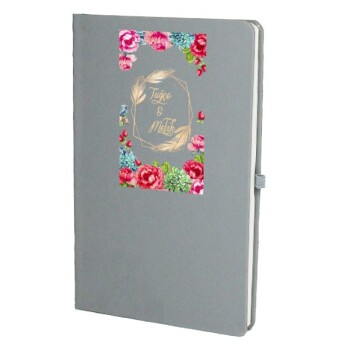 Tarihsiz Çizgili Gri Ajanda/Defter 13X21Cm