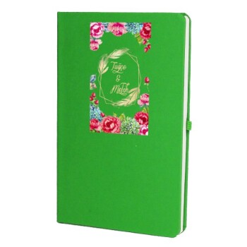 Tarihsiz Çizgili Yeşil Ajanda/Defter 13X21Cm