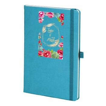 Tarihsiz Çizgili Turkuaz Ajanda/Defter 13X21Cm