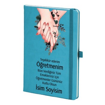 Çiçekli El  Tasarımlı Tarihsiz Beyaz Ajanda online tasarla
