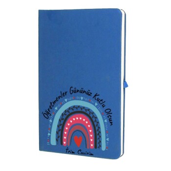 Tarihsiz Çizgili Mavi Ajanda/Defter 13X21Cm