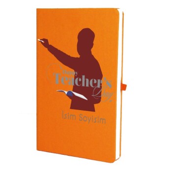Tarihsiz Çizgili Turuncu Ajanda/Defter 13X21Cm