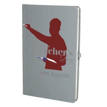 Tarihsiz Çizgili Gri Ajanda/Defter 13X21Cm