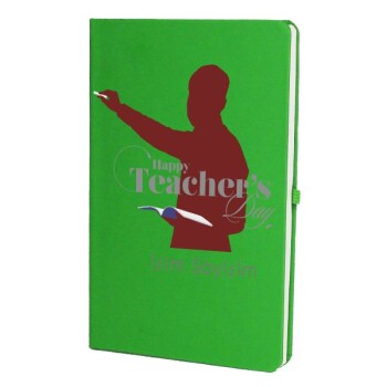 Tarihsiz Çizgili Yeşil Ajanda/Defter 13X21Cm