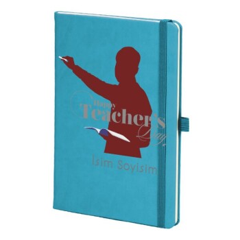 Tarihsiz Çizgili Turkuaz Ajanda/Defter 13X21Cm