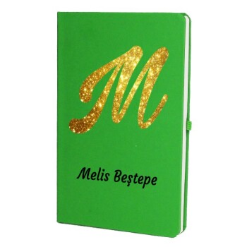 Tarihsiz Çizgili Yeşil Ajanda/Defter 13X21Cm