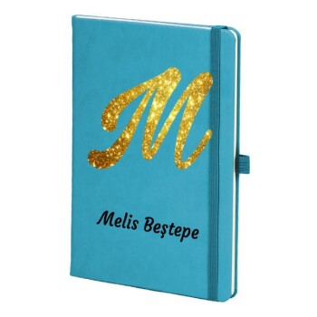 Tarihsiz Çizgili Turkuaz Ajanda/Defter 13X21Cm