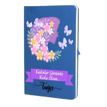Tarihsiz Çizgili Mavi Ajanda/Defter 13X21Cm
