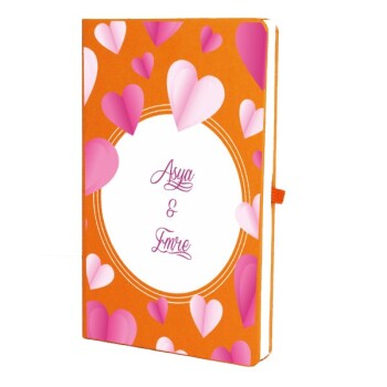 Tarihsiz Çizgili Turuncu Ajanda/Defter 13X21Cm