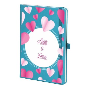 Tarihsiz Çizgili Turkuaz Ajanda/Defter 13X21Cm