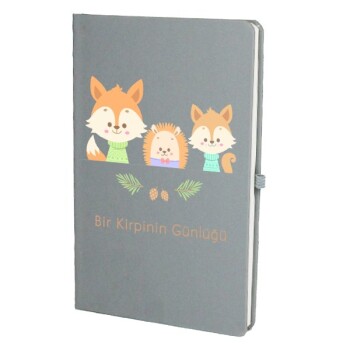 Tarihsiz Çizgili Gri Ajanda/Defter 13X21Cm