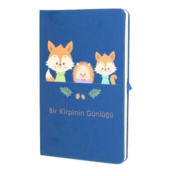 Tarihsiz Çizgili Mavi Ajanda/Defter 13X21Cm