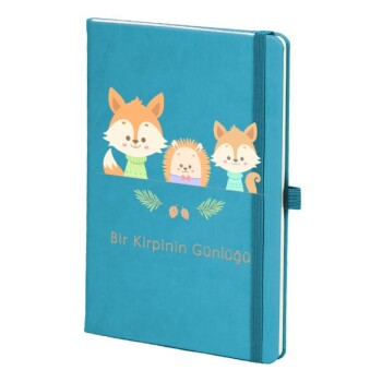Tarihsiz Çizgili Turkuaz Ajanda/Defter 13X21Cm