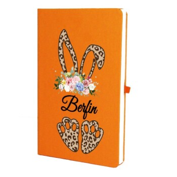 Tarihsiz Çizgili Turuncu Ajanda/Defter 13X21Cm