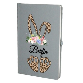 Tarihsiz Çizgili Gri Ajanda/Defter 13X21Cm