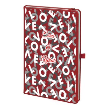 Tarihsiz Kırmızı Ajanda / Defter 13X21Cm