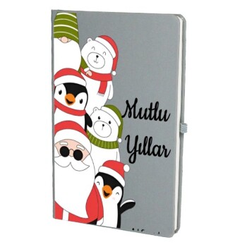 Tarihsiz Çizgili Gri Ajanda/Defter 13X21Cm