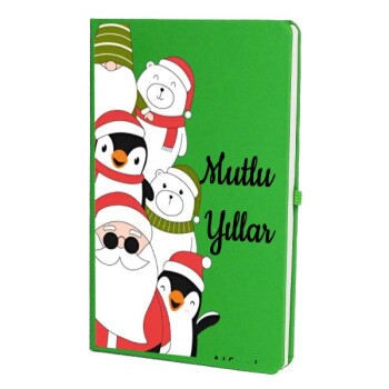 Tarihsiz Çizgili Yeşil Ajanda/Defter 13X21Cm