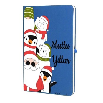 Tarihsiz Çizgili Mavi Ajanda/Defter 13X21Cm