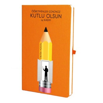 Tarihsiz Çizgili Turuncu Ajanda/Defter 13X21Cm