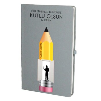 Tarihsiz Çizgili Gri Ajanda/Defter 13X21Cm