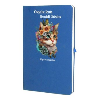 Tarihsiz Çizgili Mavi Ajanda/Defter 13X21Cm
