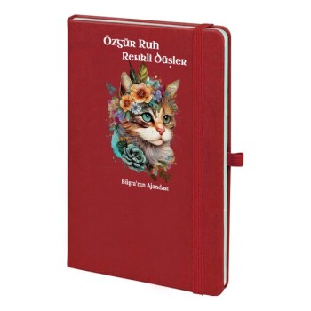 Tarihsiz Kırmızı Ajanda / Defter 13X21Cm