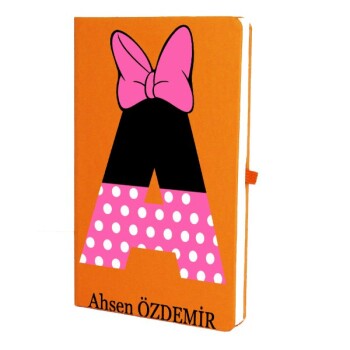 Tarihsiz Çizgili Turuncu Ajanda/Defter 13X21Cm
