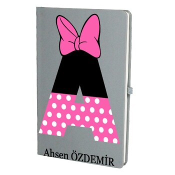 Tarihsiz Çizgili Gri Ajanda/Defter 13X21Cm