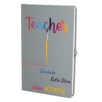 Tarihsiz Çizgili Gri Ajanda/Defter 13X21Cm