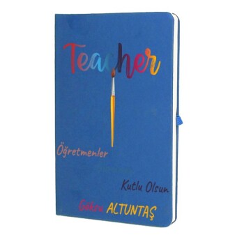 Tarihsiz Çizgili Mavi Ajanda/Defter 13X21Cm