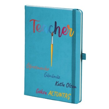 Tarihsiz Çizgili Turkuaz Ajanda/Defter 13X21Cm