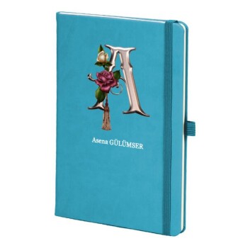 Tarihsiz Çizgili Turkuaz Ajanda/Defter 13X21Cm