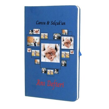 Tarihsiz Çizgili Mavi Ajanda/Defter 13X21Cm