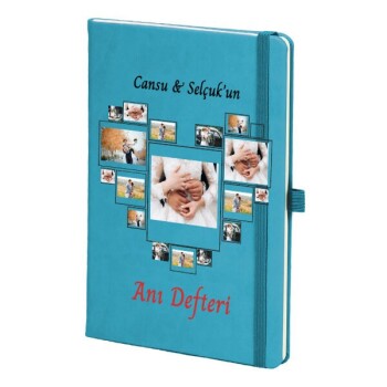 Tarihsiz Çizgili Turkuaz Ajanda/Defter 13X21Cm