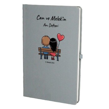 Tarihsiz Çizgili Gri Ajanda/Defter 13X21Cm
