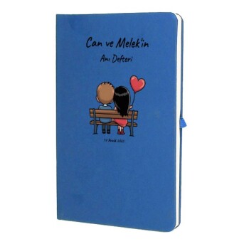Tarihsiz Çizgili Mavi Ajanda/Defter 13X21Cm
