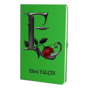Tarihsiz Çizgili Yeşil Ajanda/Defter 13X21Cm