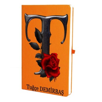 Tarihsiz Çizgili Turuncu Ajanda/Defter 13X21Cm