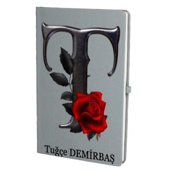 Tarihsiz Çizgili Gri Ajanda/Defter 13X21Cm