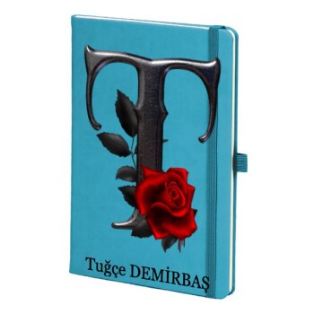 Tarihsiz Çizgili Turkuaz Ajanda/Defter 13X21Cm