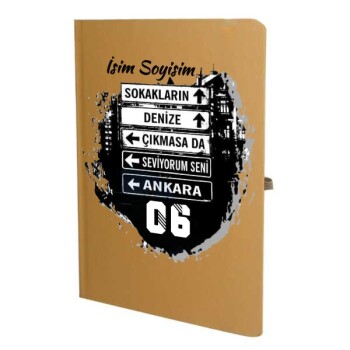 Tarihsiz Çizgili Taba Ajanda/Defter 13X21Cm