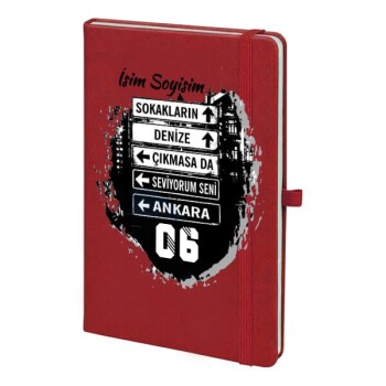 Tarihsiz Kırmızı Ajanda / Defter 13X21Cm